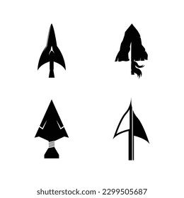 Vintage Retro Rustic Native Arrowhead Spear for Arrow Hunting Hipster Logo Design