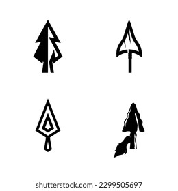 Vintage Retro Rustic Native Arrowhead Spear for Arrow Hunting Hipster Logo Design