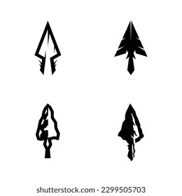 Vintage Retro Rustic Native Arrowhead Spear for Arrow Hunting Hipster Logo Design