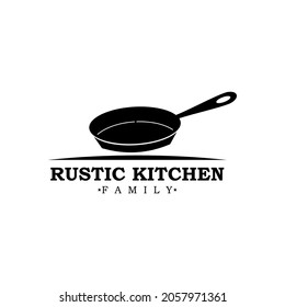 Vintage Retro Rustic Old restaurant kitchen logo design for food dishes