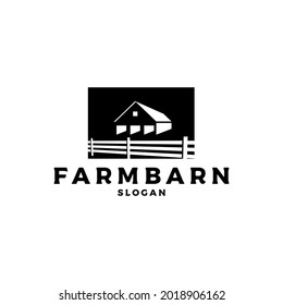 vintage retro rústico silhouette barn diseño vectorial