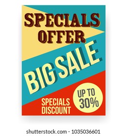 vintage retro sale poster or flyer vector illustration