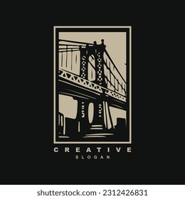 Vintage retro San Francisco golden gate logo design for your brand or business