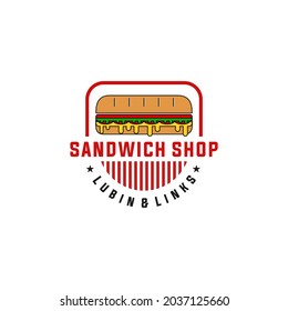 Vintage Retro Sandwich Shop Logo. Suitable For Fast Food Restaurants. Logo Vector Graphic Design