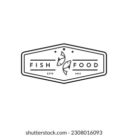 vintage retro seafood logo design idea