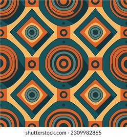 Vintage retro seamless pattern. Boho vector background. Hippie flower power retro textile print. Groovy botanical wallpaper
. Abstract seamless pattern, ethnic background, simple style 