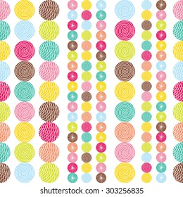 Vintage retro seamless pattern. Cute polka dot.