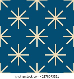 Vintage retro seamless pattern with snowflakes. Christmas background with snowflakes