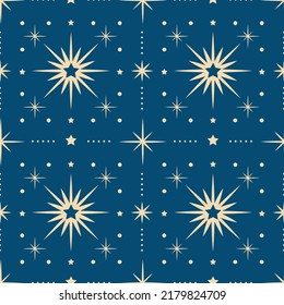 Vintage retro seamless pattern with snowflakes. Christmas background with snowflakes