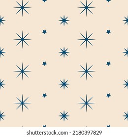 Vintage retro seamless pattern with snowflakes. Christmas background with snowflakes