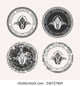 Vintage retro set. Grunge stamp collection, vector illustration