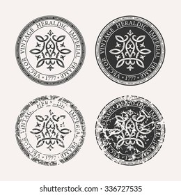 Vintage retro set. Grunge stamp collection, vector illustration