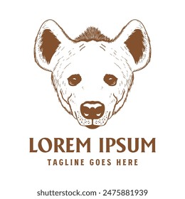 Vintage Retro Sketch Draw African Hyena Head Face Illustration Vector