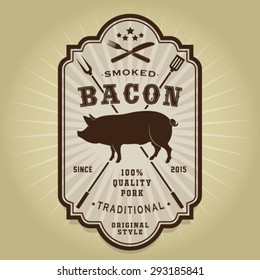 Vintage Retro Smoked Bacon Seal