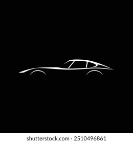 Vintage retro sport car silhouette. Vector illustration