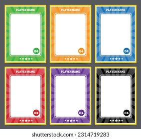 Vintage retro sport card frame template set design 