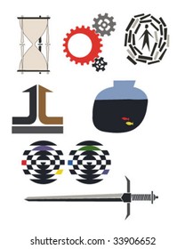 vintage retro spot illustrations