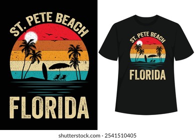 Vintage Retro St Pete Beach Florida graphic makes a great gift for this summer vacation. If you love fishing, surfing, boating, sea and have any plan for a family vacation or travel to St Pete beach.