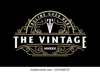 Vintage Retro Steampunk Badge Emblem Label Stamp Logo Design Vector