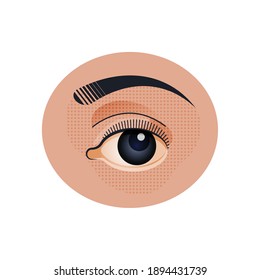 Vintage Retro Sticker. Modern Flat Vector Concept Illustrations. Eye Icon. Social Media Ads.