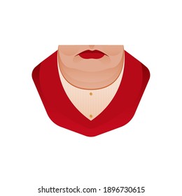 Vintage Retro Sticker. Modern Flat Vector Concept Illustrations. Parts of Face. Mouth, Lips, Chin, Cheeks, Neck Icon. Social Media Ads.