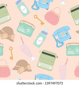 vintage retro stuff seamless pattern
