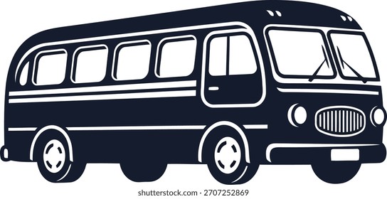 Vintage retro style bus vector illustration for transportation