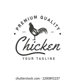 Vintage Retro Style Chicken Meat Label Logo Design.illustration,symbol,symbol,vector Template