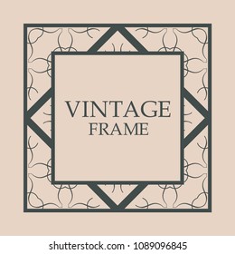 Vintage retro style invitation in Art Deco. Art deco border and frame. Creative template in style of 1920s. Vector illustration. EPS 10