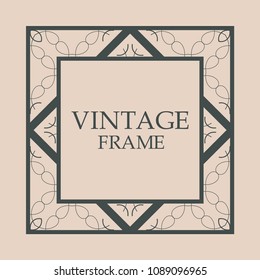 Vintage retro style invitation in Art Deco. Art deco border and frame. Creative template in style of 1920s. Vector illustration. EPS 10