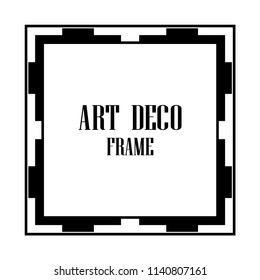Vintage retro style invitation in Art Deco. Art deco border and frame. Creative template in style of 1920s. Vector illustration. EPS 10