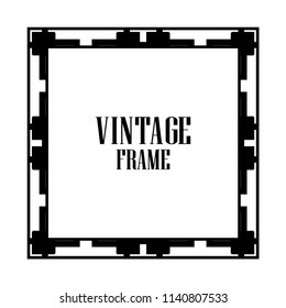 Vintage retro style invitation in Art Deco. Art deco border and frame. Creative template in style of 1920s. Vector illustration. EPS 10