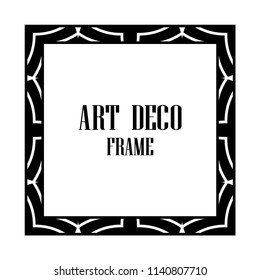 Vintage retro style invitation in Art Deco. Art deco border and frame. Creative template in style of 1920s. Vector illustration. EPS 10