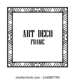 Vintage retro style invitation in Art Deco. Art deco border and frame. Creative template in style of 1920s. Vector illustration. EPS 10