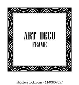 Vintage retro style invitation in Art Deco. Art deco border and frame. Creative template in style of 1920s. Vector illustration. EPS 10