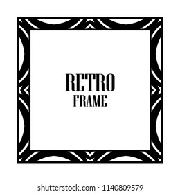 Vintage retro style invitation in Art Deco. Art deco border and frame. Creative template in style of 1920s. Vector illustration. EPS 10