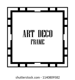 Vintage retro style invitation in Art Deco. Art deco border and frame. Creative template in style of 1920s. Vector illustration. EPS 10