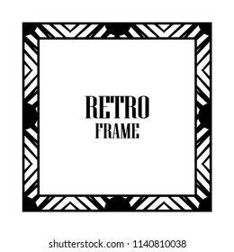Vintage retro style invitation in Art Deco. Art deco border and frame. Creative template in style of 1920s. Vector illustration. EPS 10