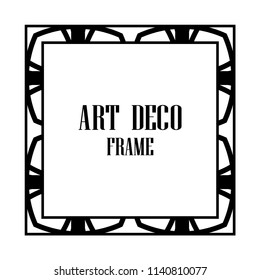 Vintage retro style invitation in Art Deco. Art deco border and frame. Creative template in style of 1920s. Vector illustration. EPS 10