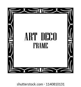 Vintage retro style invitation in Art Deco. Art deco border and frame. Creative template in style of 1920s. Vector illustration. EPS 10