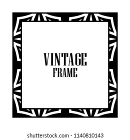 Vintage retro style invitation in Art Deco. Art deco border and frame. Creative template in style of 1920s. Vector illustration. EPS 10