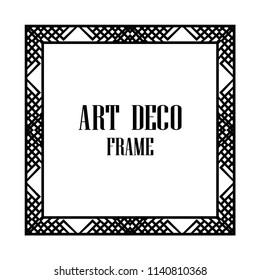 Vintage retro style invitation in Art Deco. Art deco border and frame. Creative template in style of 1920s. Vector illustration. EPS 10