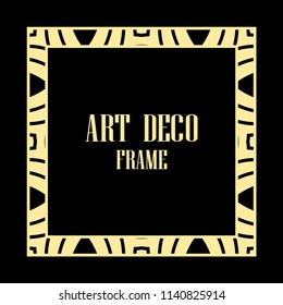 Vintage retro style invitation in Art Deco. Art deco border and frame. Creative template in style of 1920s. Vector illustration. EPS 10