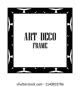 Vintage retro style invitation in Art Deco. Art deco border and frame. Creative template in style of 1920s. Vector illustration. EPS 10