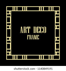 Vintage retro style invitation in Art Deco. Art deco border and frame. Creative template in style of 1920s. Vector illustration. EPS 10