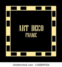 Vintage retro style invitation in Art Deco. Art deco border and frame. Creative template in style of 1920s. Vector illustration. EPS 10