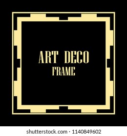Vintage retro style invitation in Art Deco. Art deco border and frame. Creative template in style of 1920s. Vector illustration. EPS 10