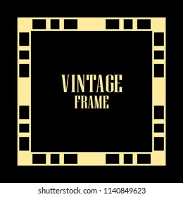 Vintage retro style invitation in Art Deco. Art deco border and frame. Creative template in style of 1920s. Vector illustration. EPS 10