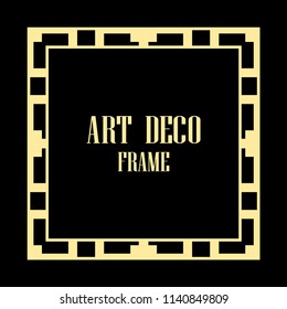 Vintage retro style invitation in Art Deco. Art deco border and frame. Creative template in style of 1920s. Vector illustration. EPS 10