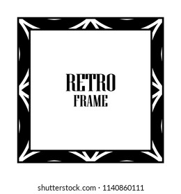 Vintage retro style invitation in Art Deco. Art deco border and frame. Creative template in style of 1920s. Vector illustration. EPS 10